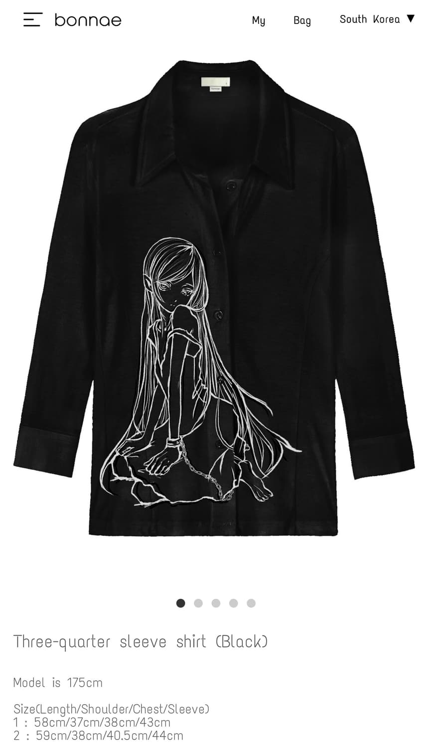 bonnae 본네 Three-quarter sleeve shirt 상품이미지3