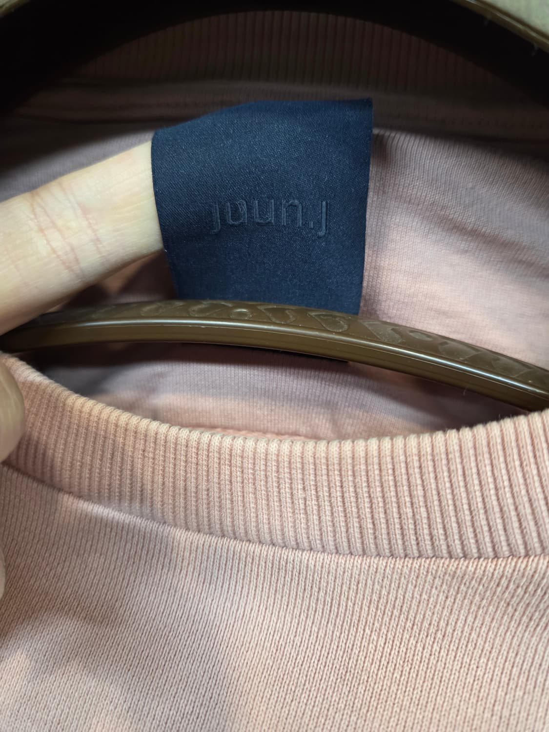 준지 코랄 핑크 배색 나일론 맨투맨 s 상품이미지3