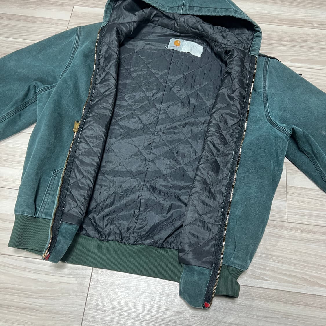 칼하트 덕 액티브 후드집업 그린 상품이미지5