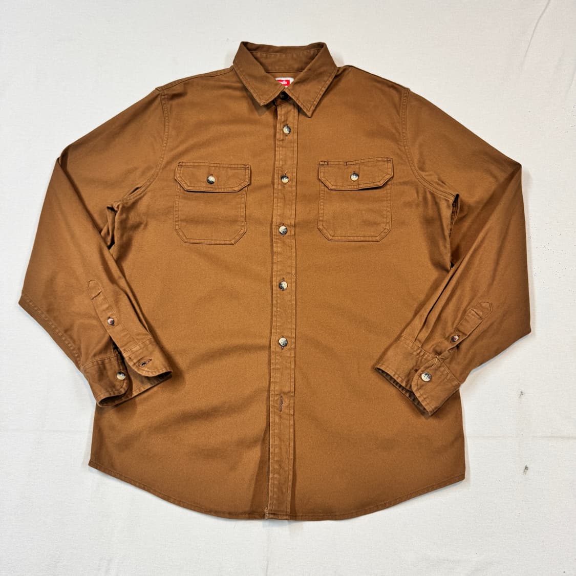 M) Wrangler 랭글러 투포켓 워크웨어 코튼 셔츠 브라운 W2 상품이미지1