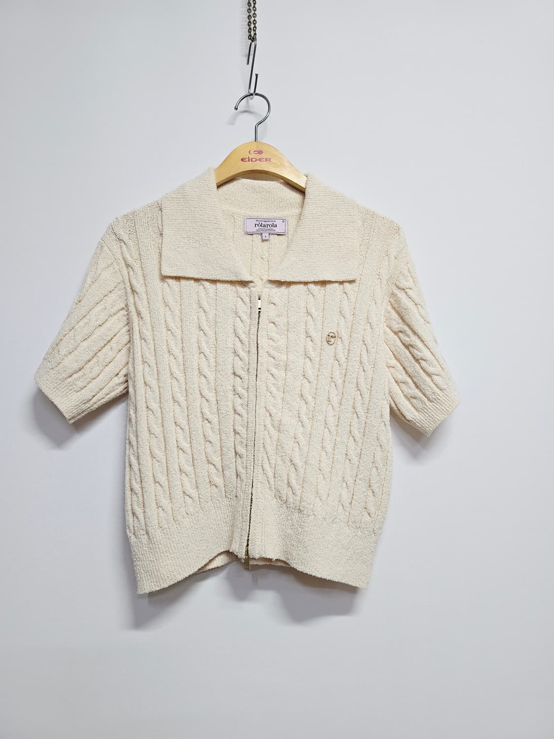 rolarola 꽈배기 반팔 니트 아이보리 상품이미지1