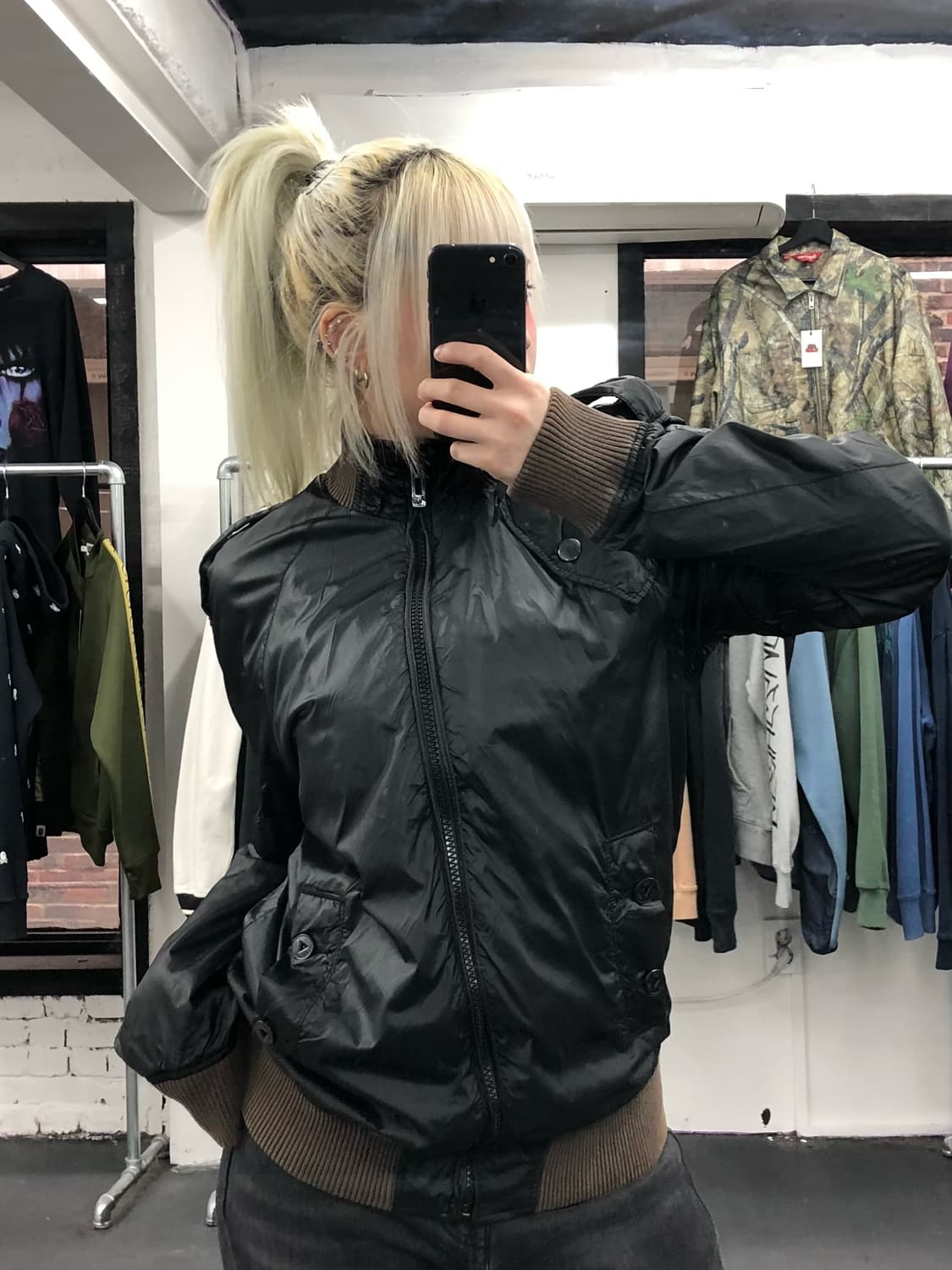 지스타 글로시 블랙 자켓 상품이미지2