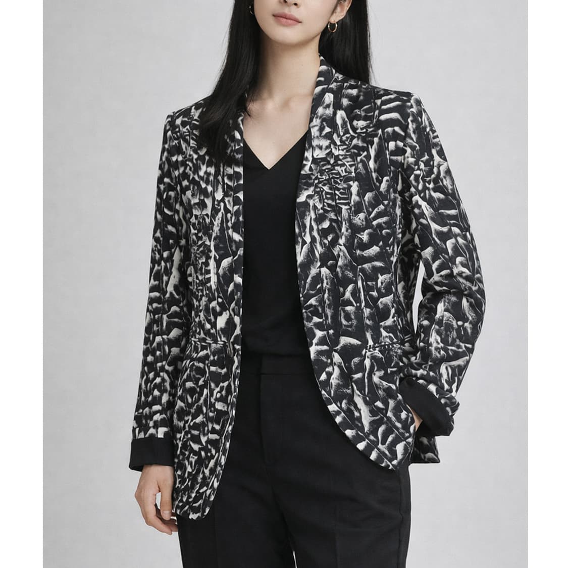 새제품)헬무트랑(Helmut Lang) 린넨 블렌드 패턴 롱자켓 4 상품이미지1