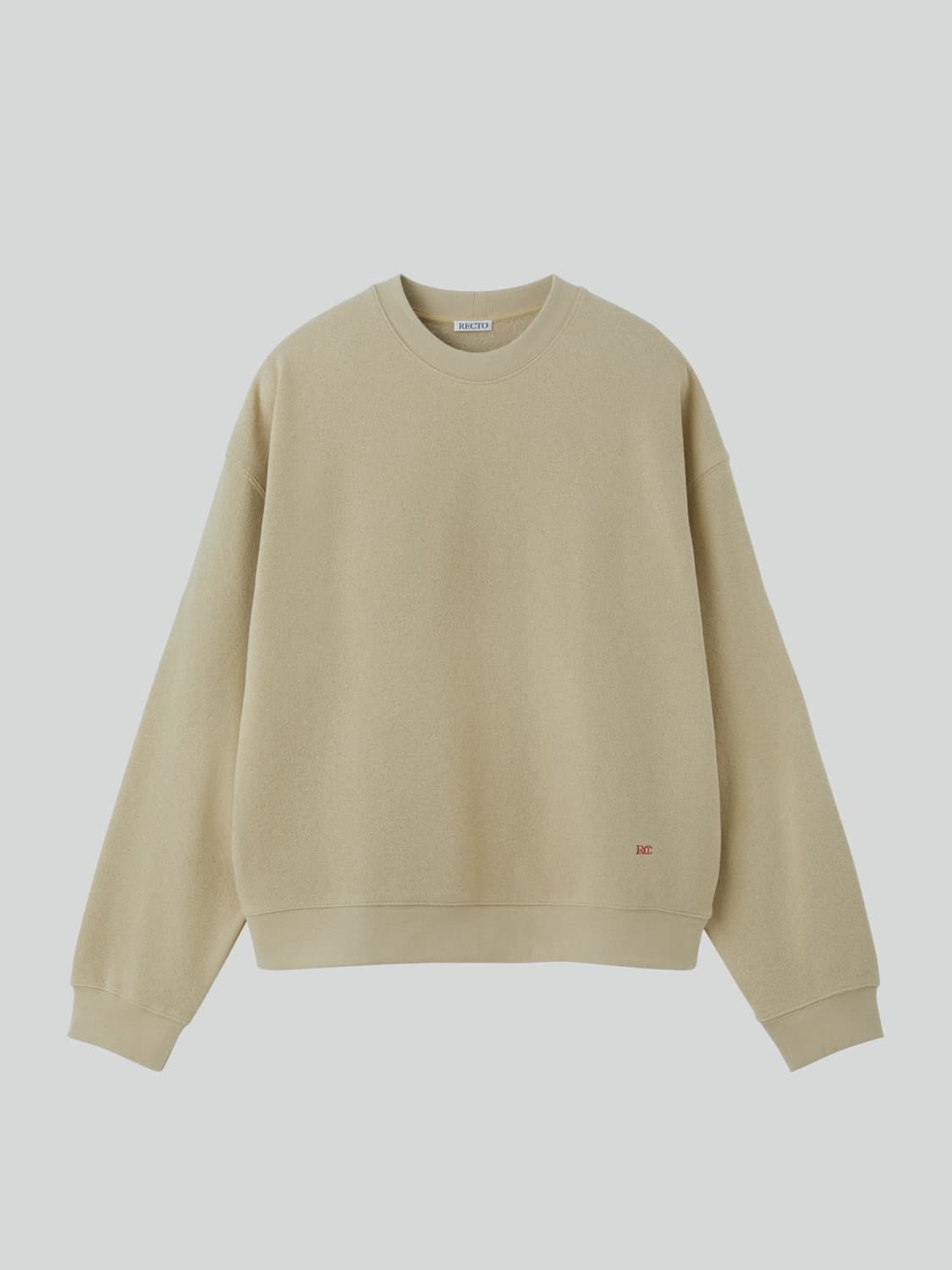 렉토 RC 로고 맨투맨 스웻 셔츠 베이지 상품이미지1