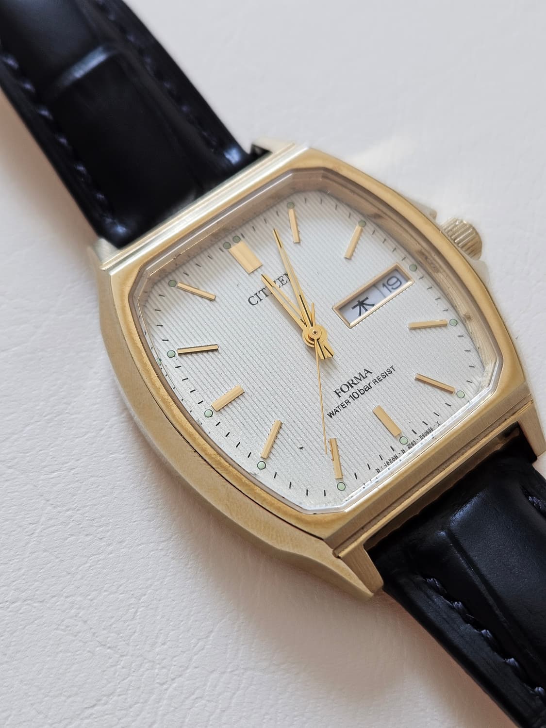 빈티지 시티즌 FORMA 금장 가죽 시계 상품이미지1