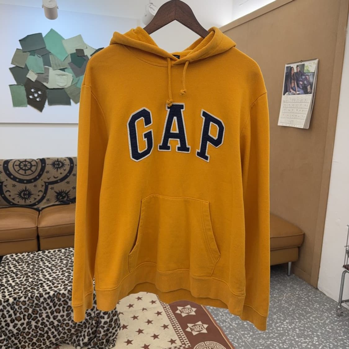 갭 올드스쿨 레트로 머스타드 약기모 후드티 L C09131 상품이미지3