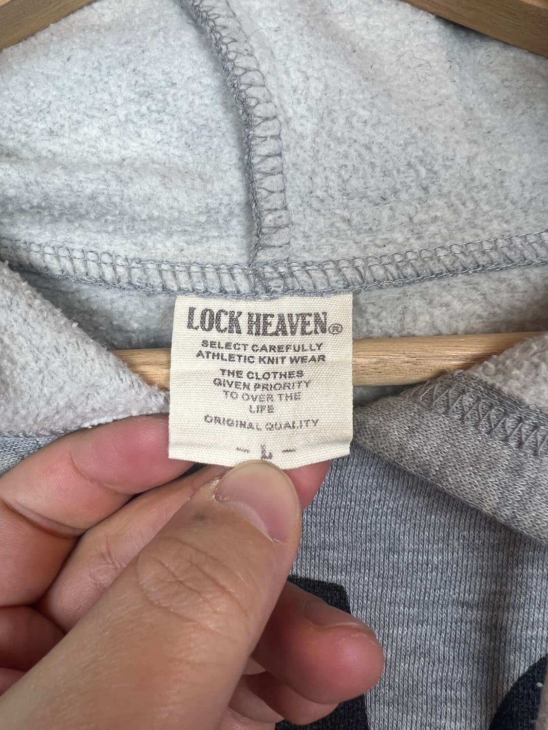 LOCK HEAVEN 그레이 프린팅 후드티 L 상품이미지3