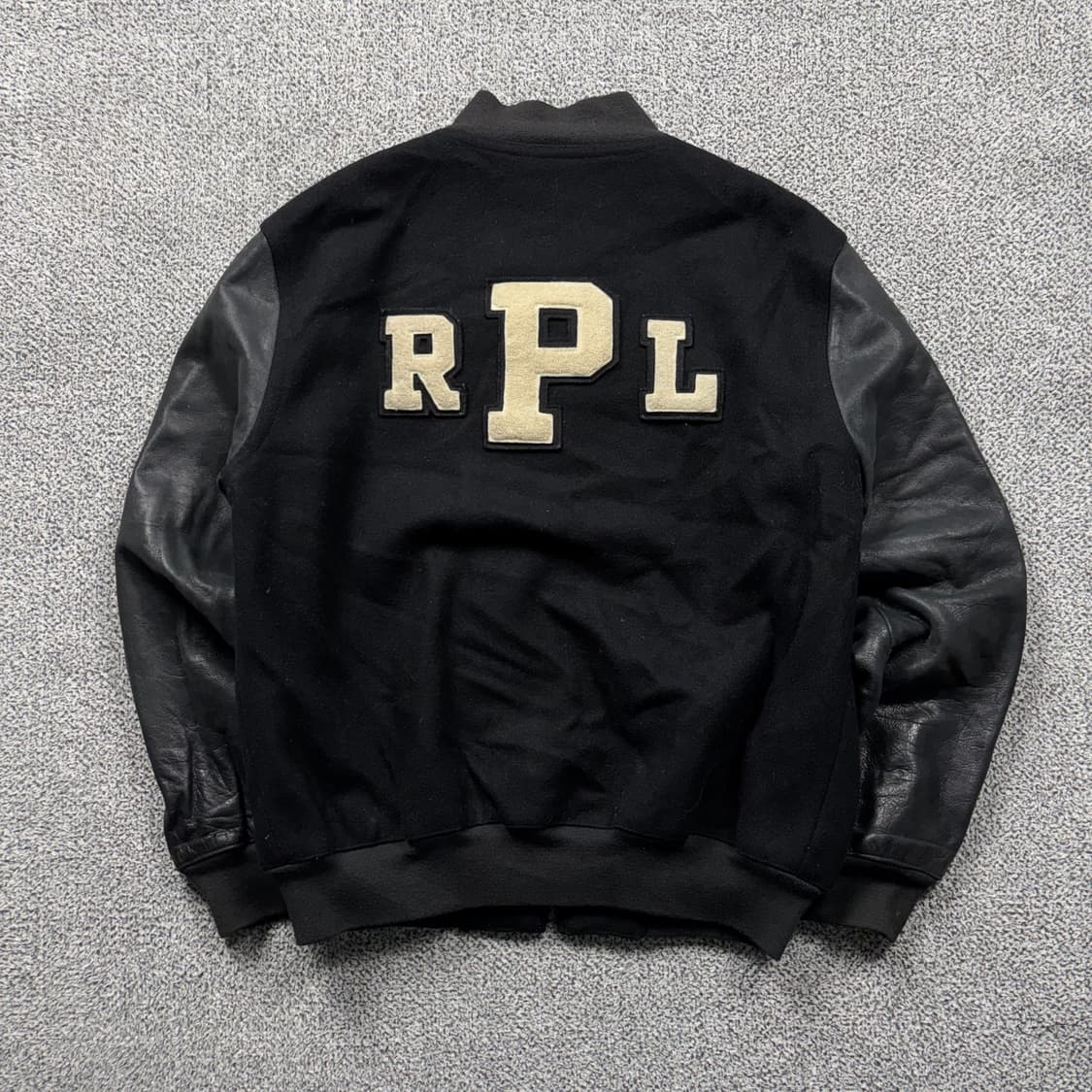 폴로 스포츠 00s RPL로고 카우 하이드 모직 바시티 자켓 상품이미지1
