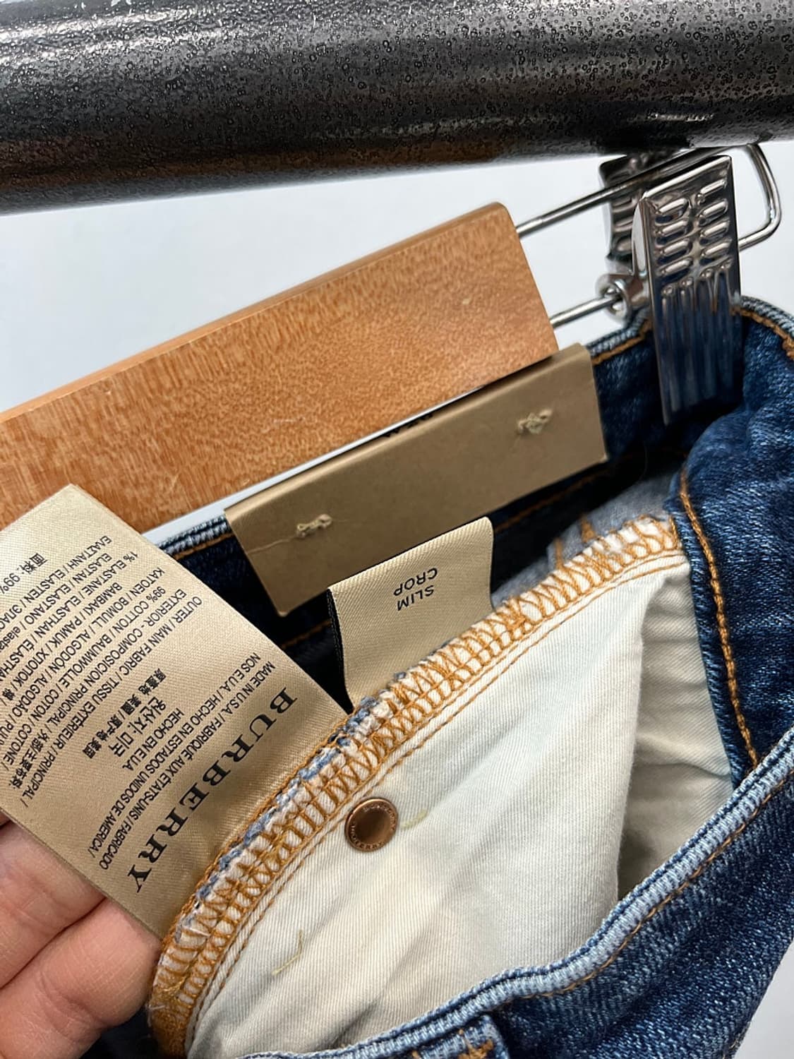 여) 버버리 자수 중청 크롭진  상품이미지7