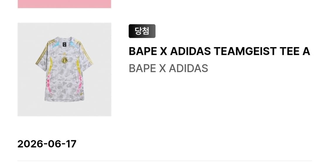 BAPE X ADIDAS TEAMGEIST TEE A L 상품이미지2
