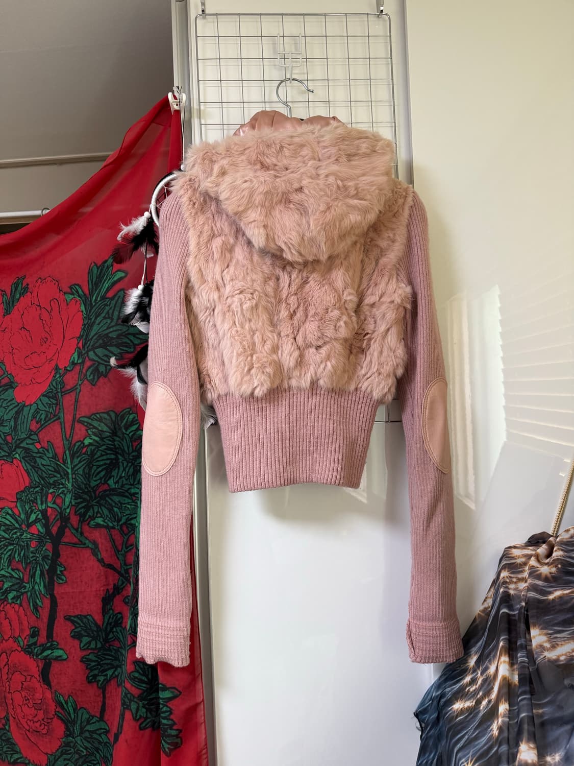 빈티지 래빗퍼 후드 니트 퍼자켓 퍼집업 상품이미지2