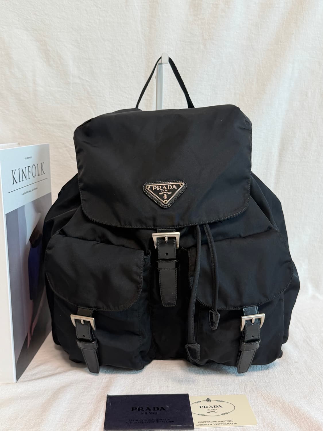 정품 프라다 나일론 투포켓 백팩 블랙 미디움 상품이미지6