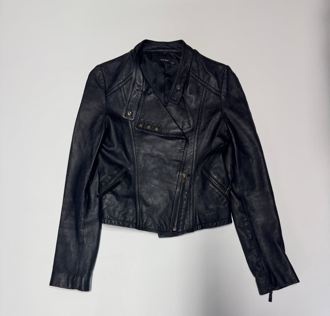 여성 빈티지 y2k 크롭 리얼 양가죽 자켓 44 xs 상품이미지1