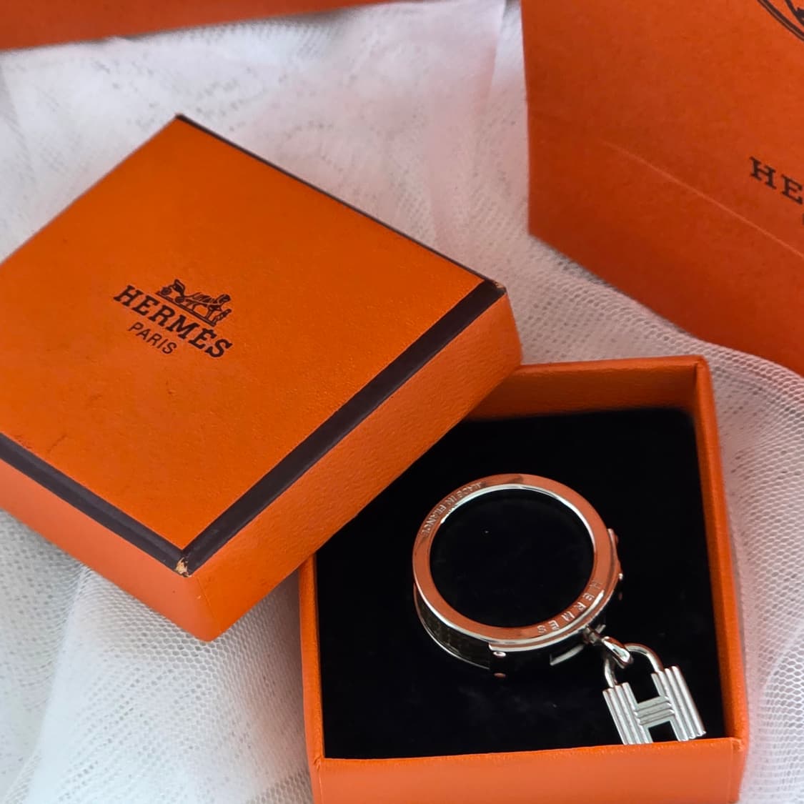 에르메스 은장 켈리 스카프링 리자드 레더 상품이미지3