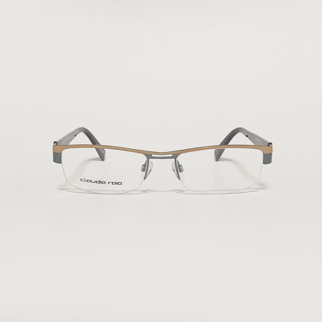 973 오버사이즈 슬림 블루그린/애프리콧 사각 반무테 안경테 픽키 상품이미지2