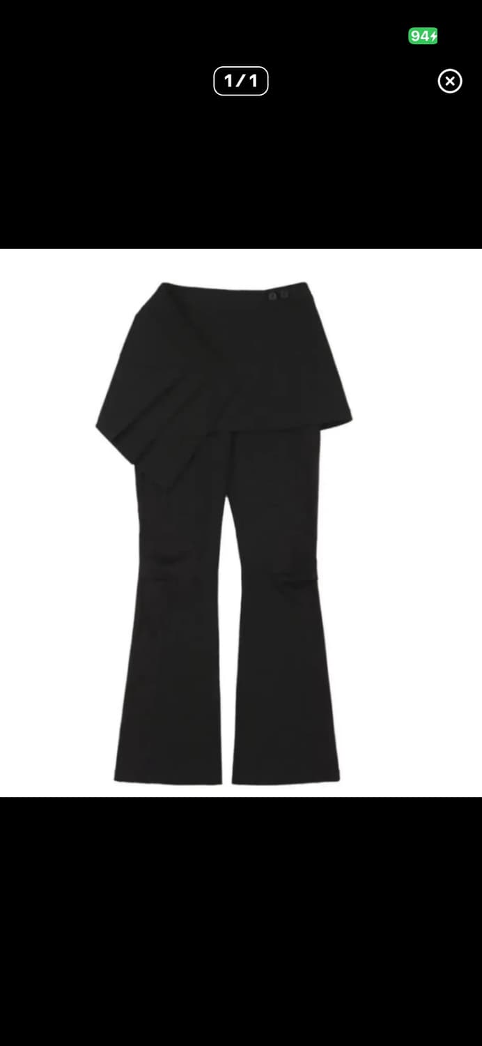 오호스 플리츠 스커트 팬츠 블랙 상품이미지1