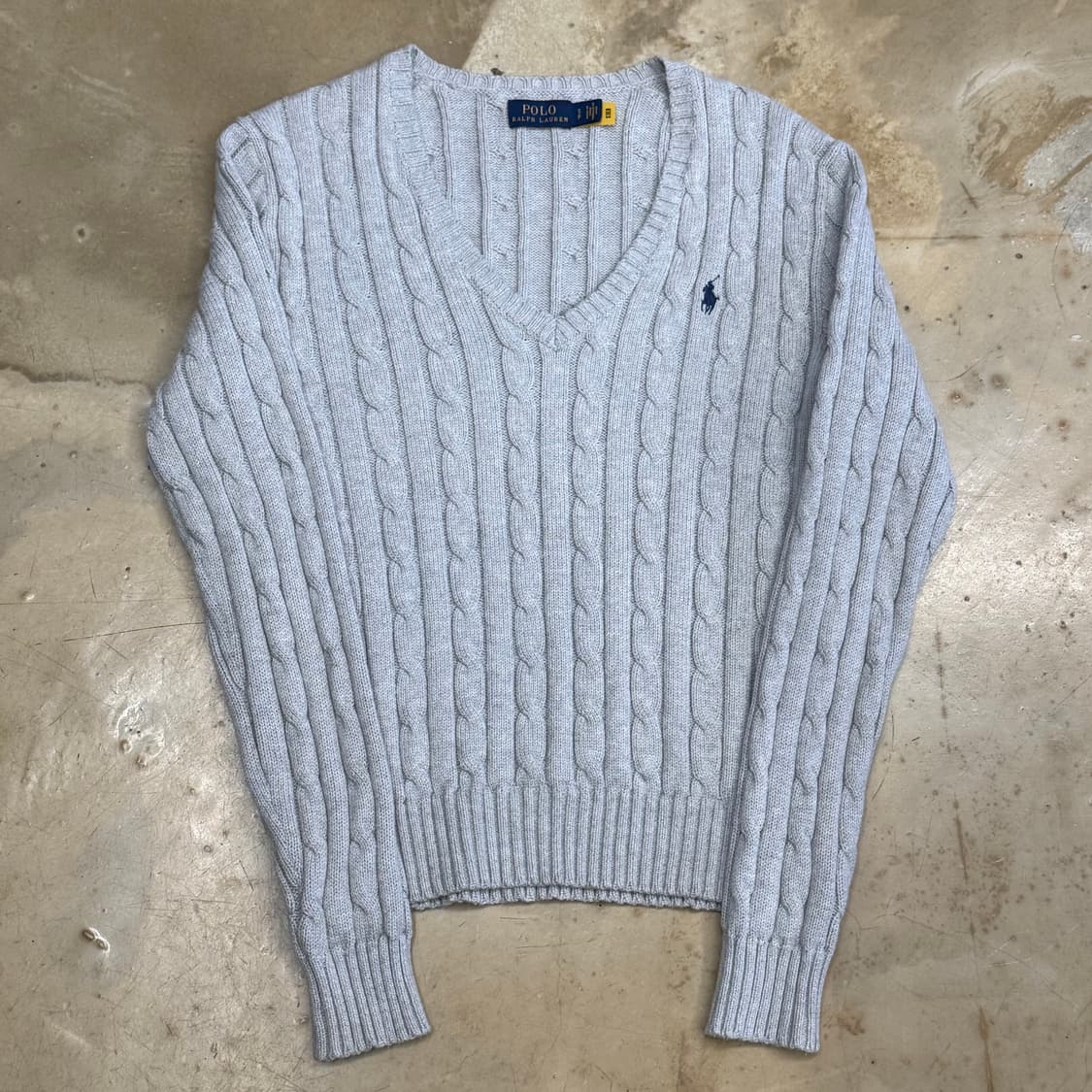 S 폴로랄프로렌 그레이 케이블 브이넥 니트 상품이미지2