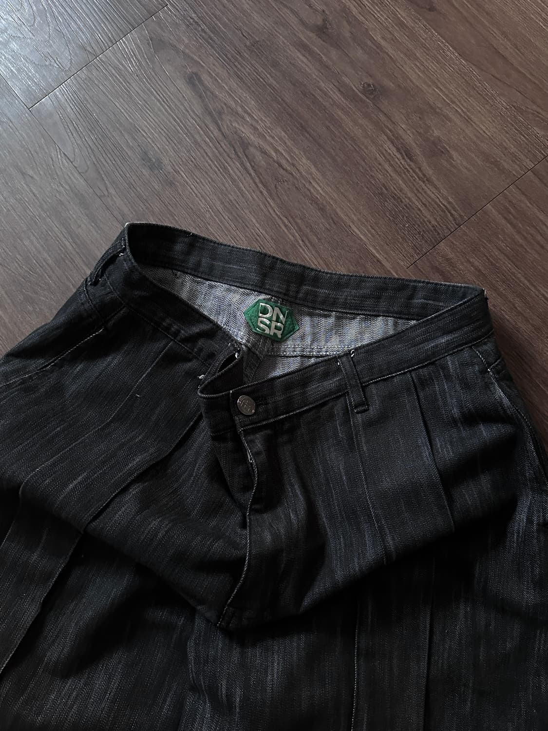 DNSR 버티컬 스트라이프 루즈 와이드 진 상품이미지10