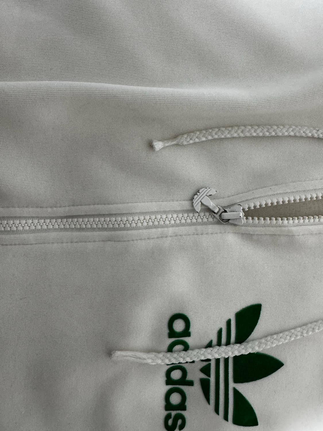 아디다스 빈티지 구제 화이트/그린 져지 후드집업 상품이미지2