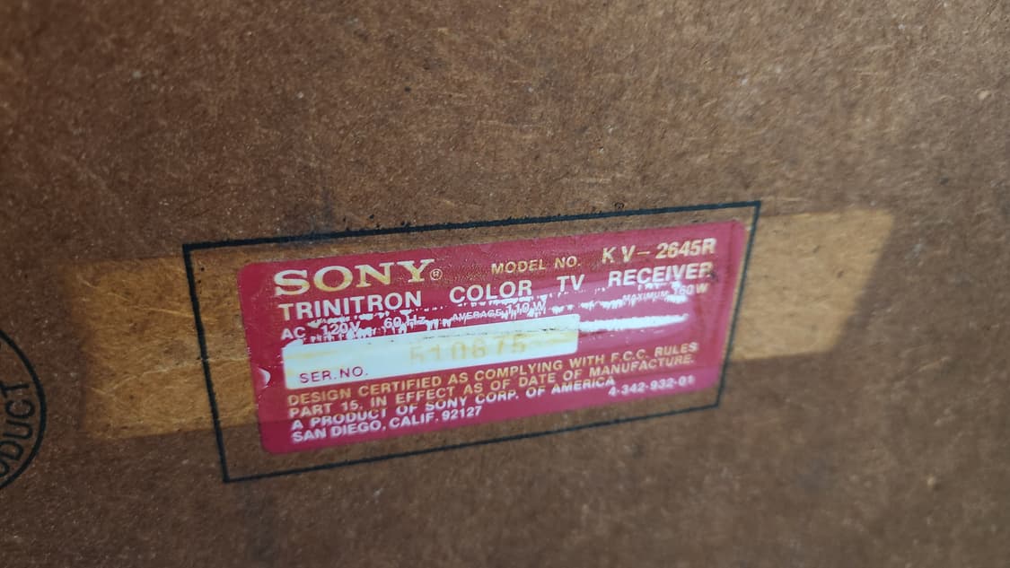 빈티지 TV 소니 트리니트론 KV-2645R 상품이미지6