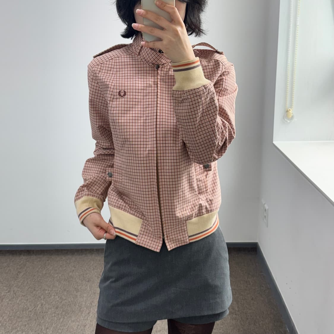 Fredperry 프레드페리 핑크 코랄 체크 자켓  상품이미지2