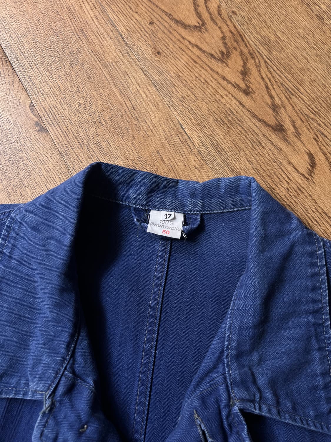 [M]90's 빈티지 워싱 3포켓 HBT 프렌치 워크 자켓 상품이미지2