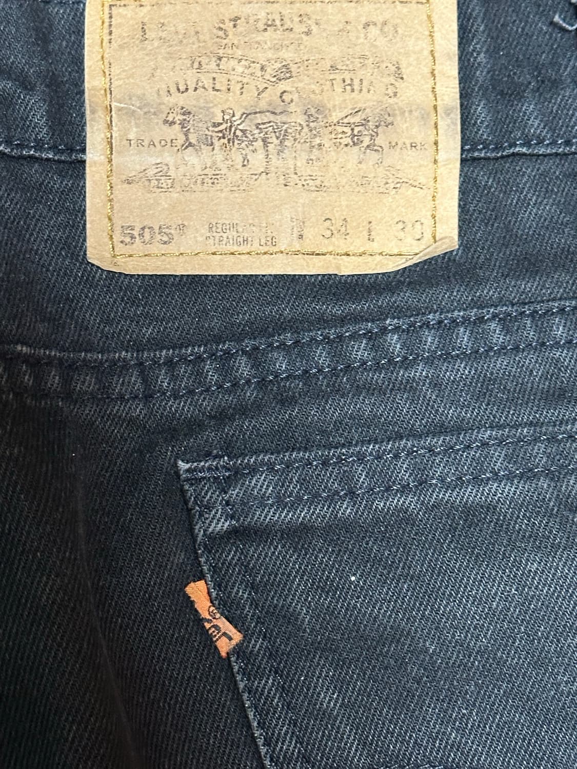 90s 리바이스 505 오렌지탭 usa 흑청 블랙진 34/30  상품이미지6
