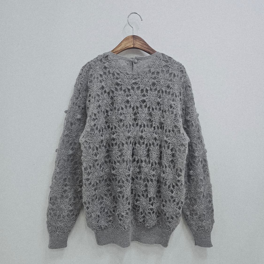 그레이 울 시스루 루즈핏 니트 상품이미지4