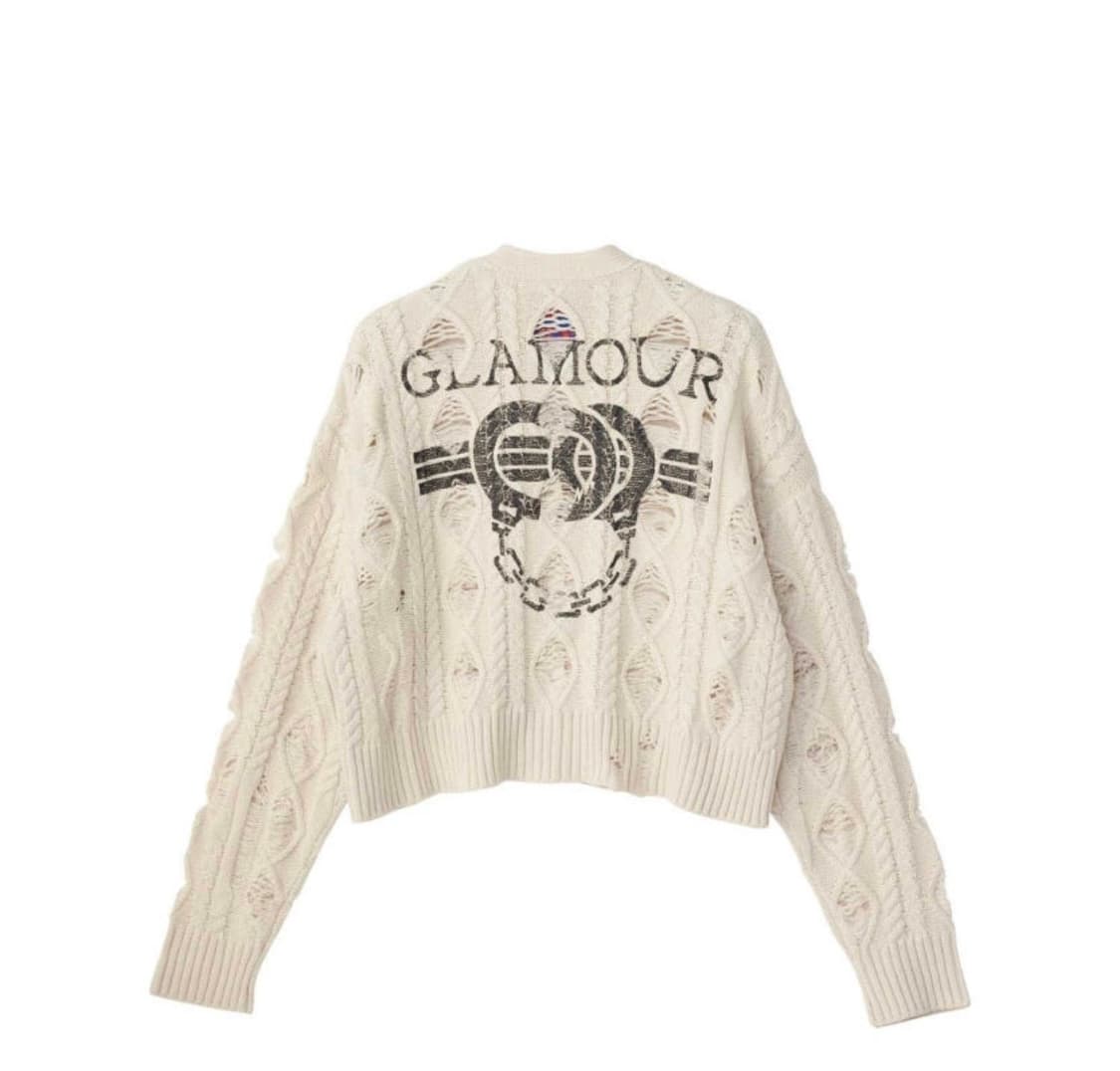 히스테릭 글래머 가디건 쇼트 크롭 크래쉬 아이보리 상품이미지2