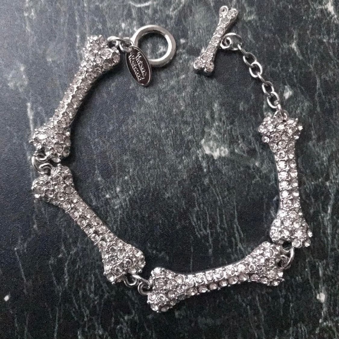 비비안웨스트우드 아카이브 크리스탈 큐빅 본쉐입 팔찌(새상품) 상품이미지5