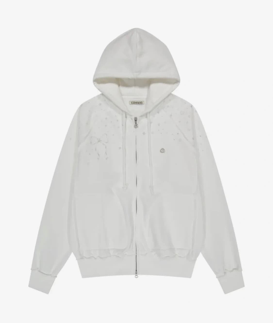 코이세이오 트윙클 후드집업 화이트 상품이미지1
