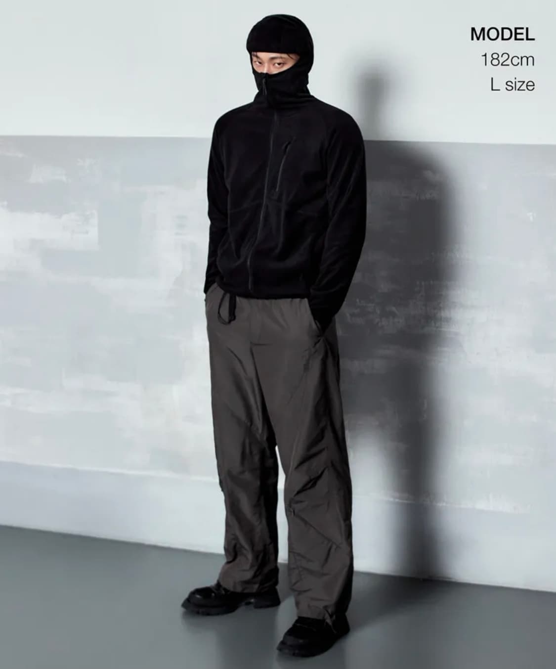 무탠다드 시티 레저 그리드 폴라 플리스 바라클라바 후디드 집업 상품이미지1