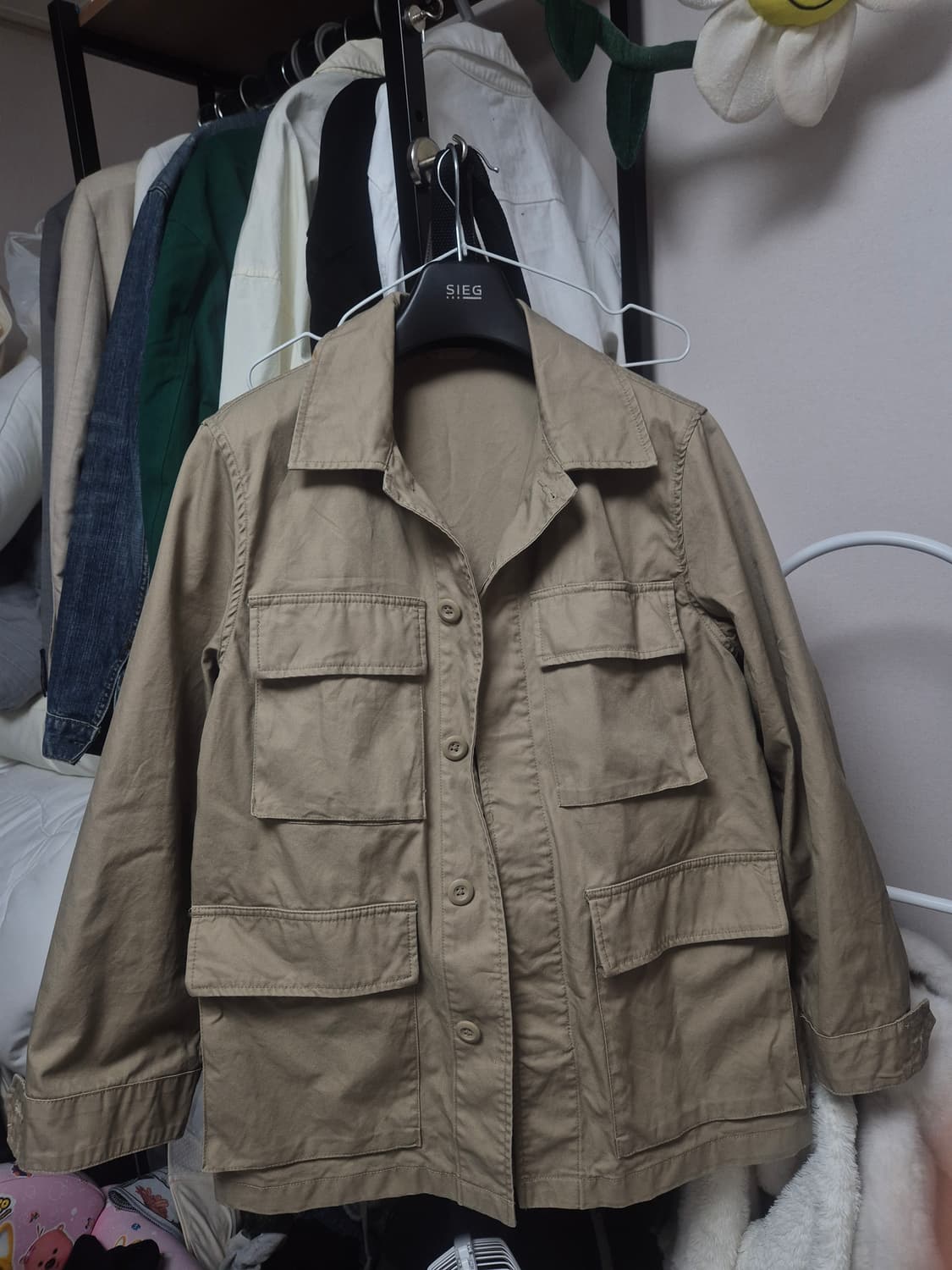 무신사 스탠다드 베이지 퍼티그 자켓 M95 상품이미지1