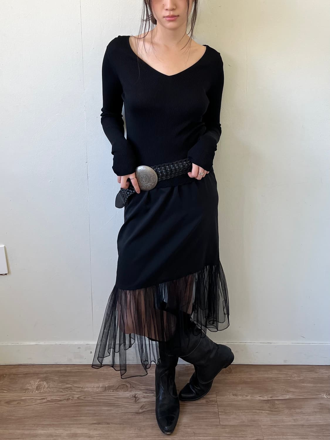 UNITED TOKYO 밴딩 블라우스 스커트 상품이미지3