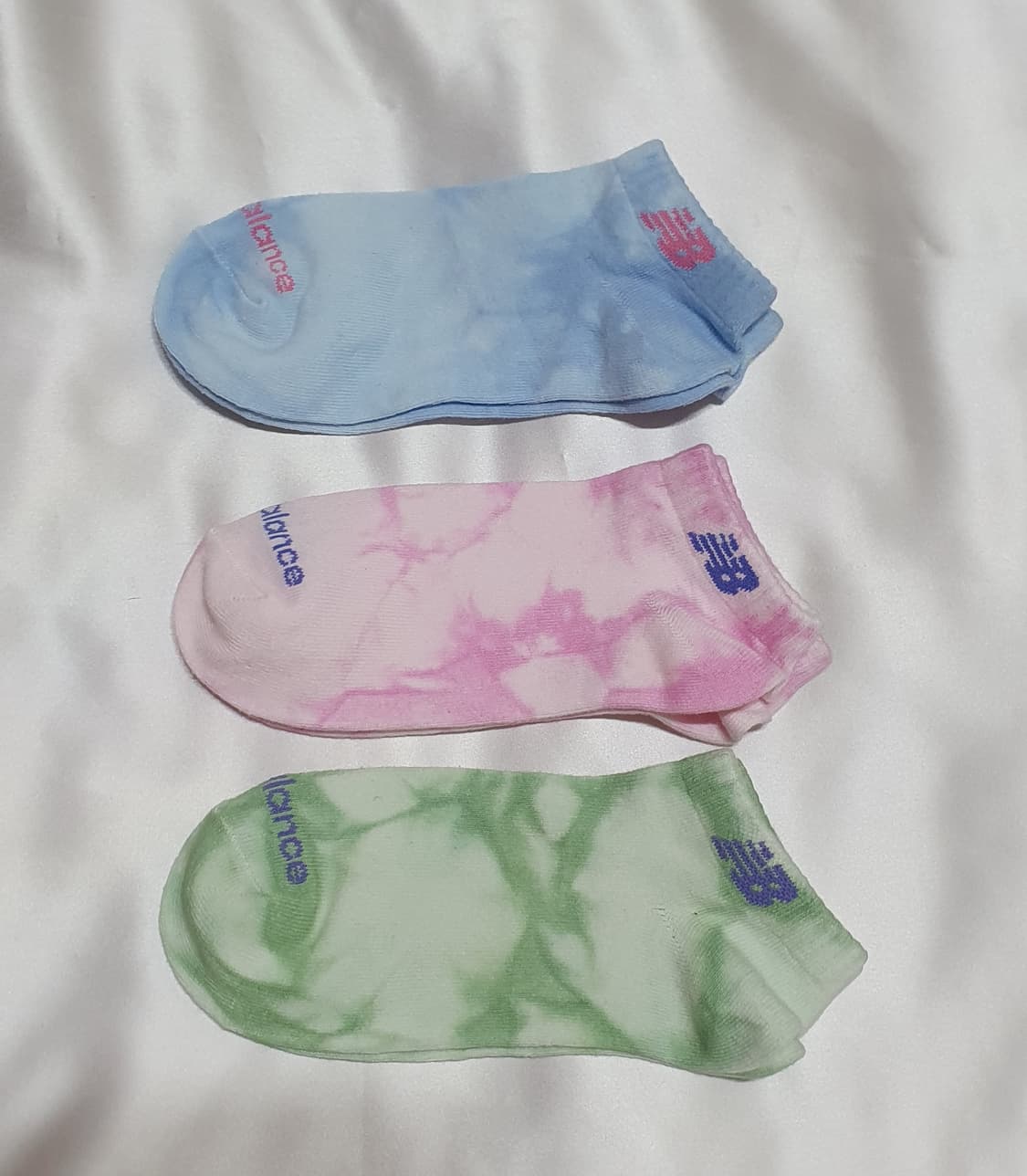 3컬레 가격이예요~ 블루 핑크 그린 뉴발란스 물나염 타이다이  단목 양말 상품이미지1