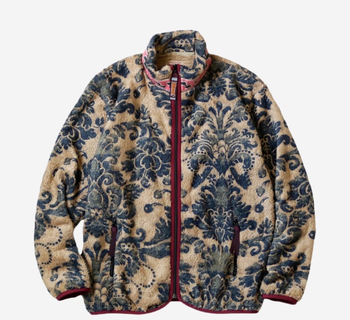 캐피탈 다마스크 패턴 마리아 플리스 집 블루종 베이지 상품이미지2