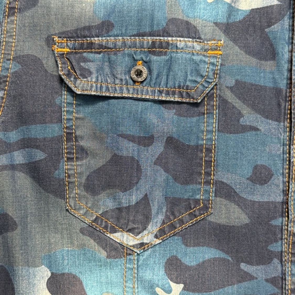 필립 플레인 카모플라주 데님 셔츠 블루 52 상품이미지5