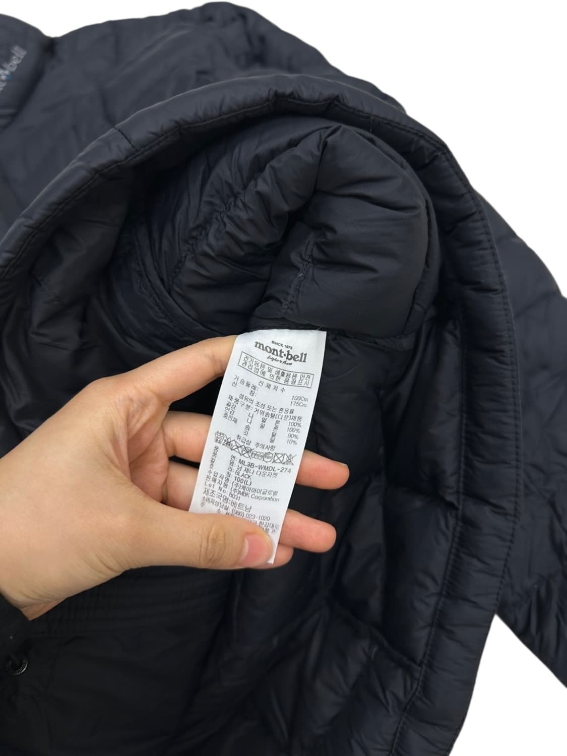 몽벨 구스다운 경량패딩 블랙 (L)  상품이미지8