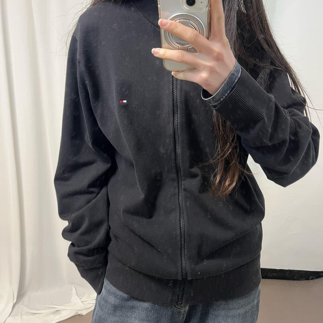 Tommy Hilfiger Black Knit Zip-up 상품이미지3