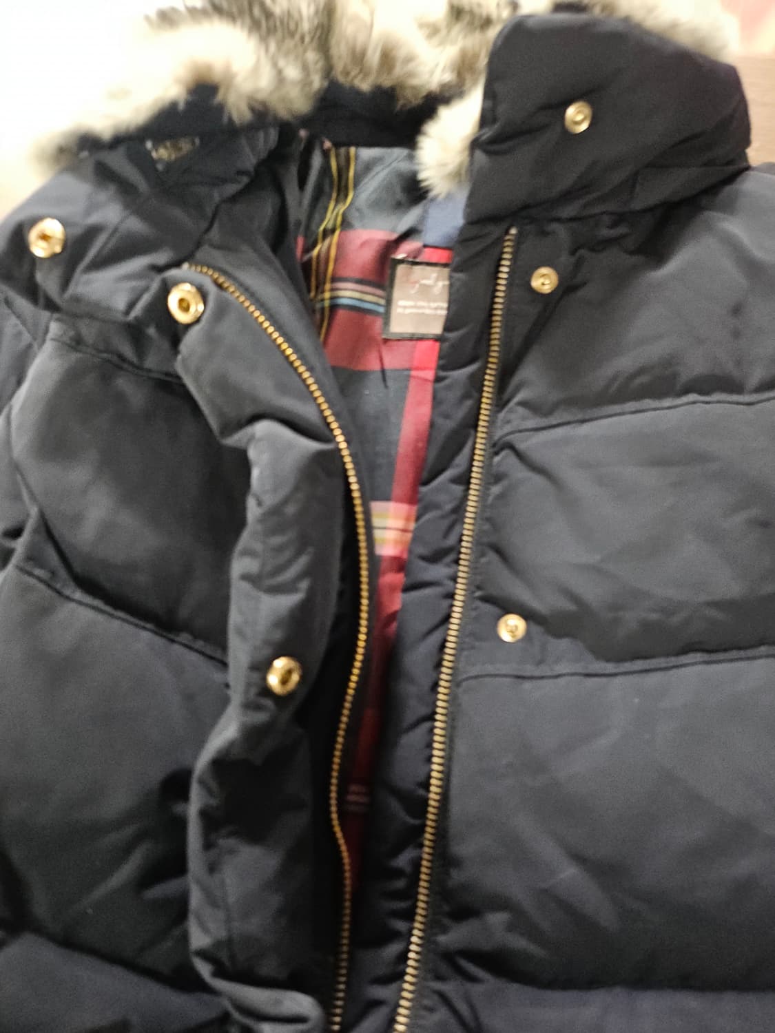 헤지스 모피  구스 패딩 90  진네이비 상품이미지3