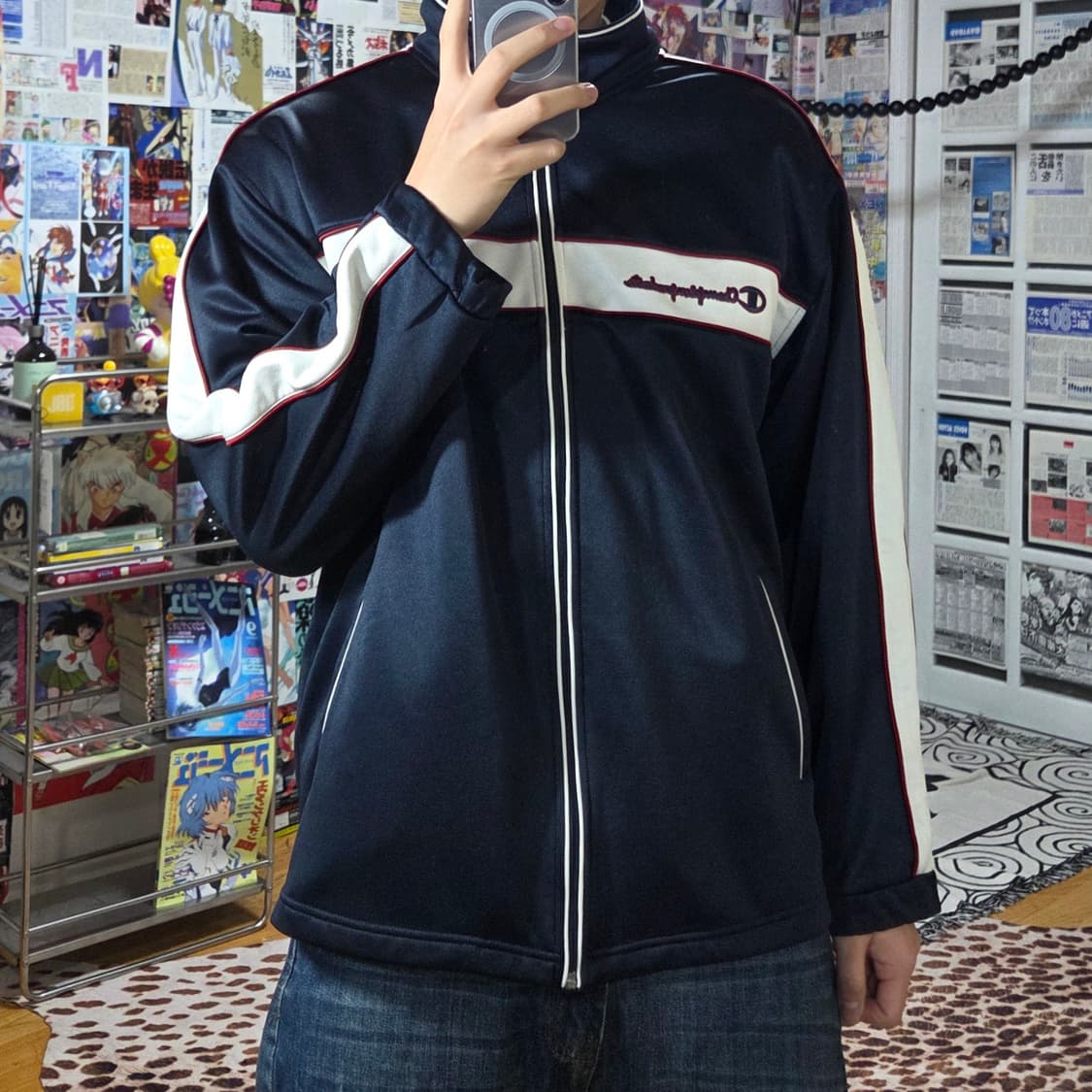 JPN 챔피온 네이비 화이트 배색 져지 상품이미지1