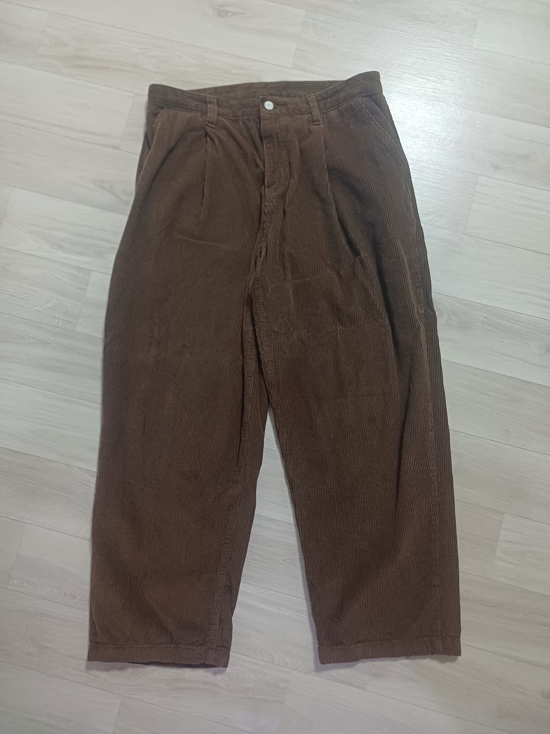 시그니처 코듀로이 와이드 팬츠 브라운 상품이미지3