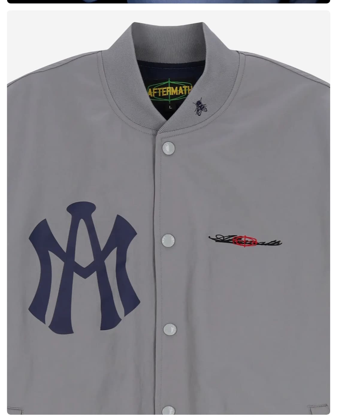 (M,새상품) 애프터매스 에이티엠 로고 바시티 자켓 상품이미지2