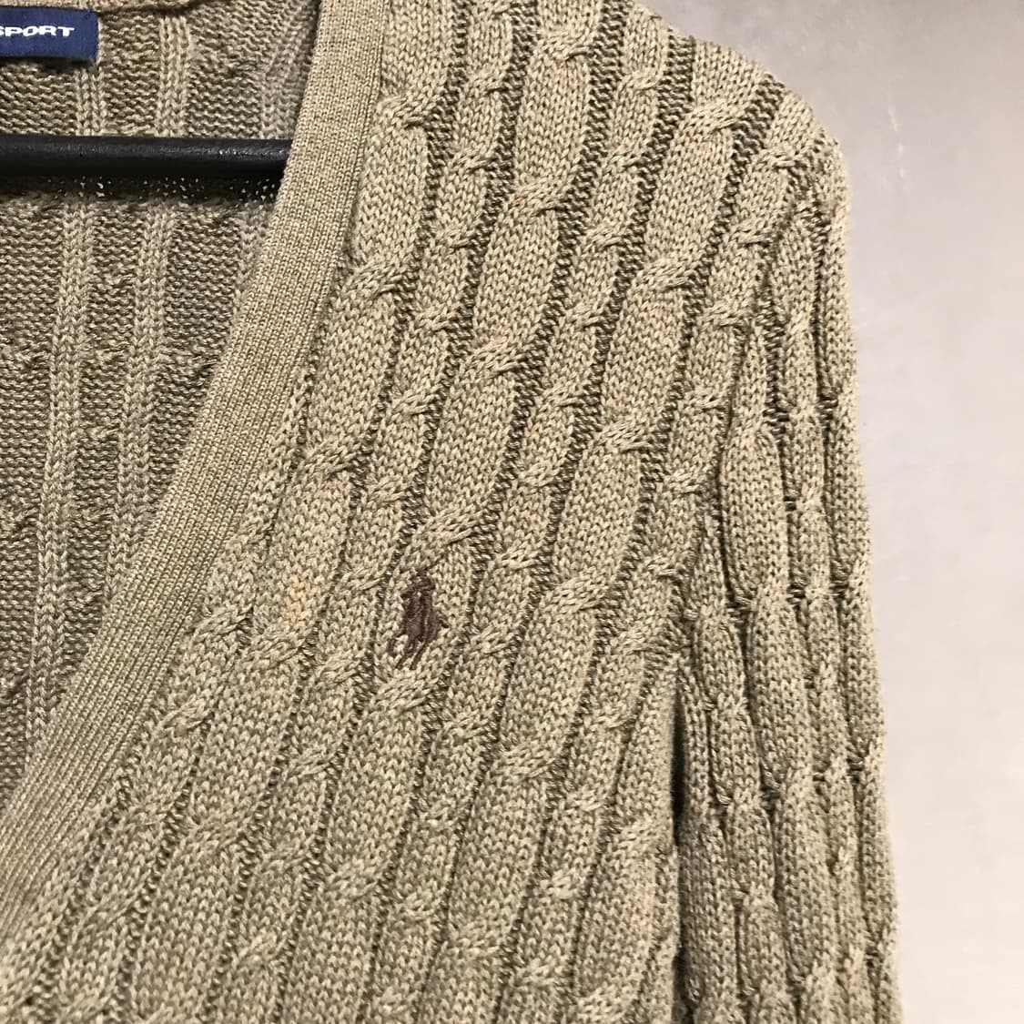 폴로 랄프로렌 케이블 니트 가디건 카키 M(W) 상품이미지4