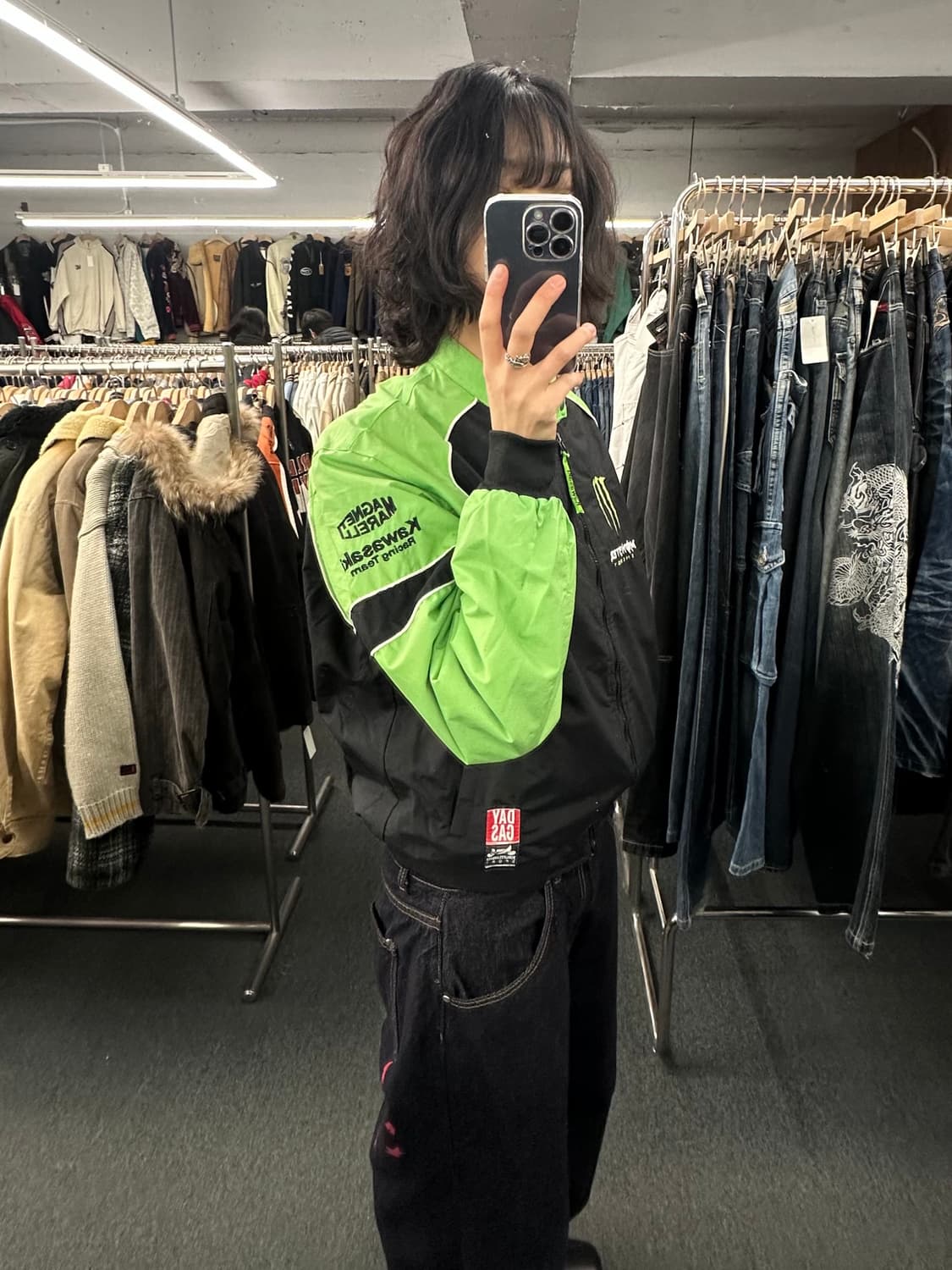 M)가와사키 빈티지 스포츠 바이커 봄버자켓 상품이미지2