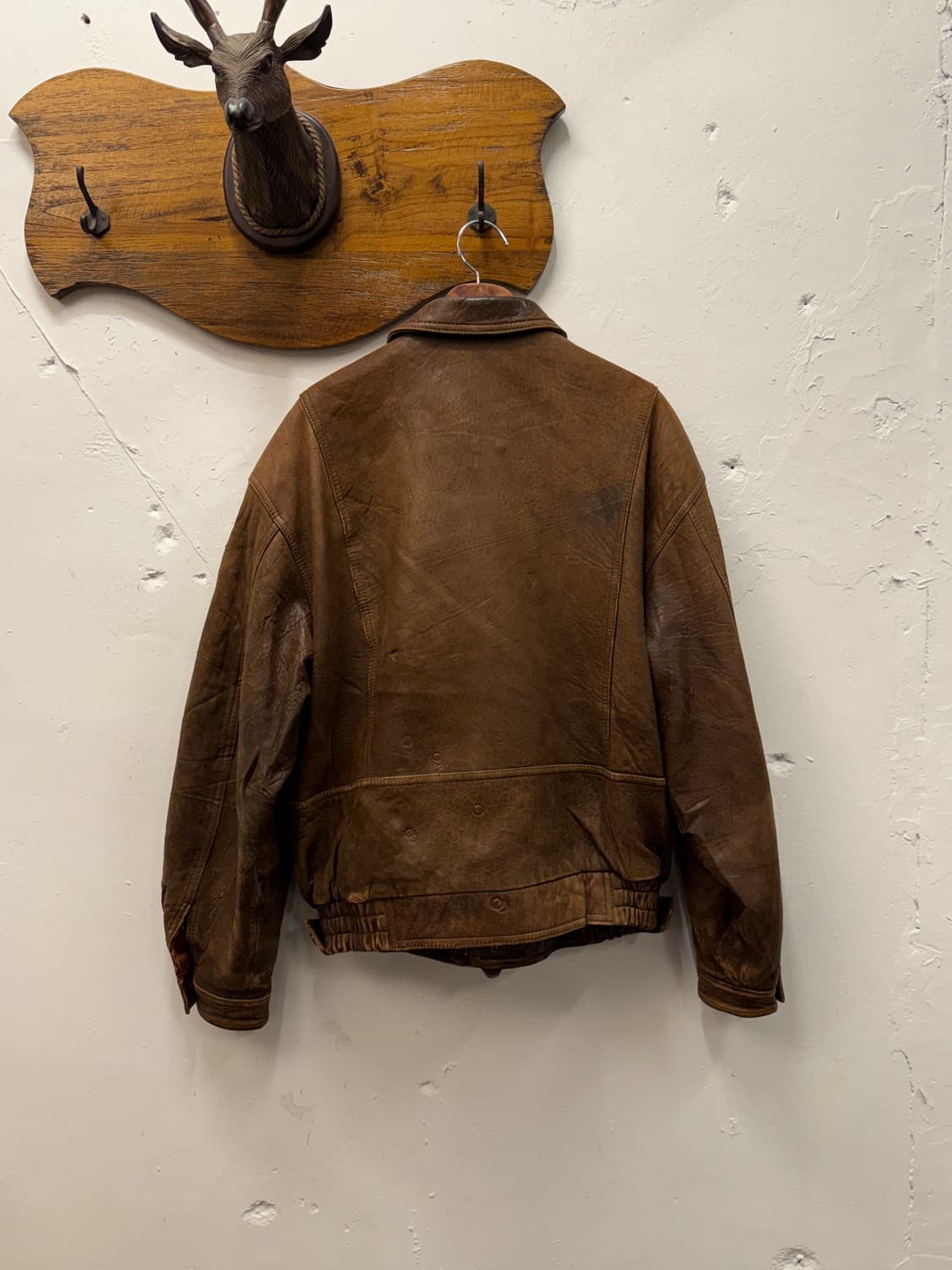 L) 90s Sheepskin Leather Bomber Jacket 상품이미지6