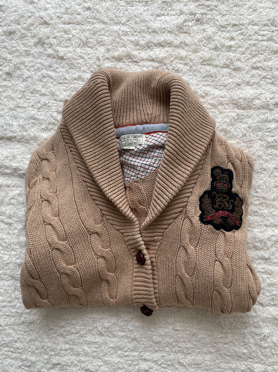 폴로진스 숄카라 우먼스 케이블 가디건 상품이미지1