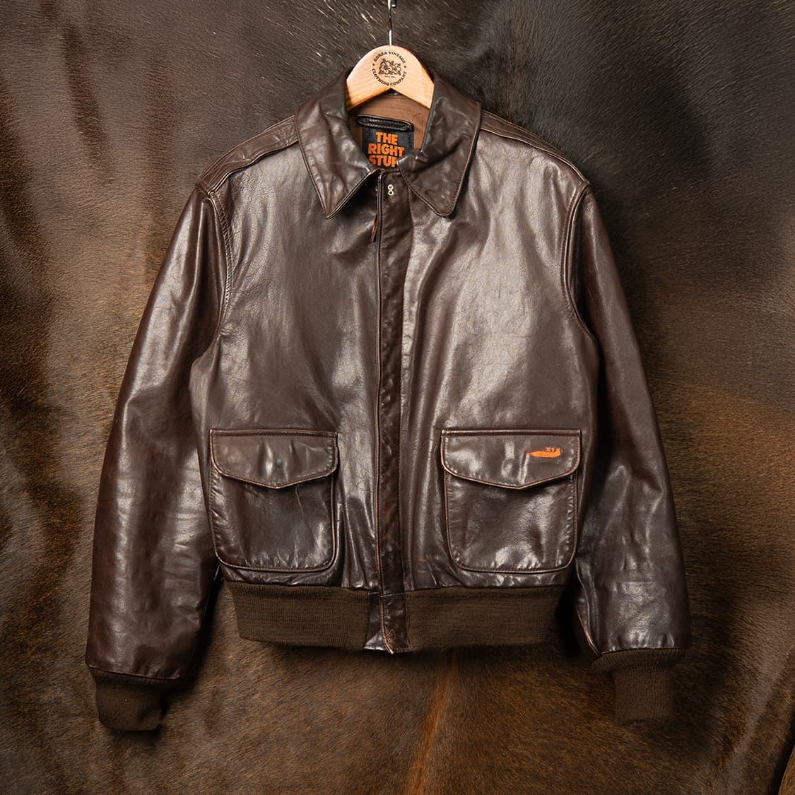 [42] 80s 아비렉스 A-2 카프스킨 레더 플라이트 자켓  상품이미지1