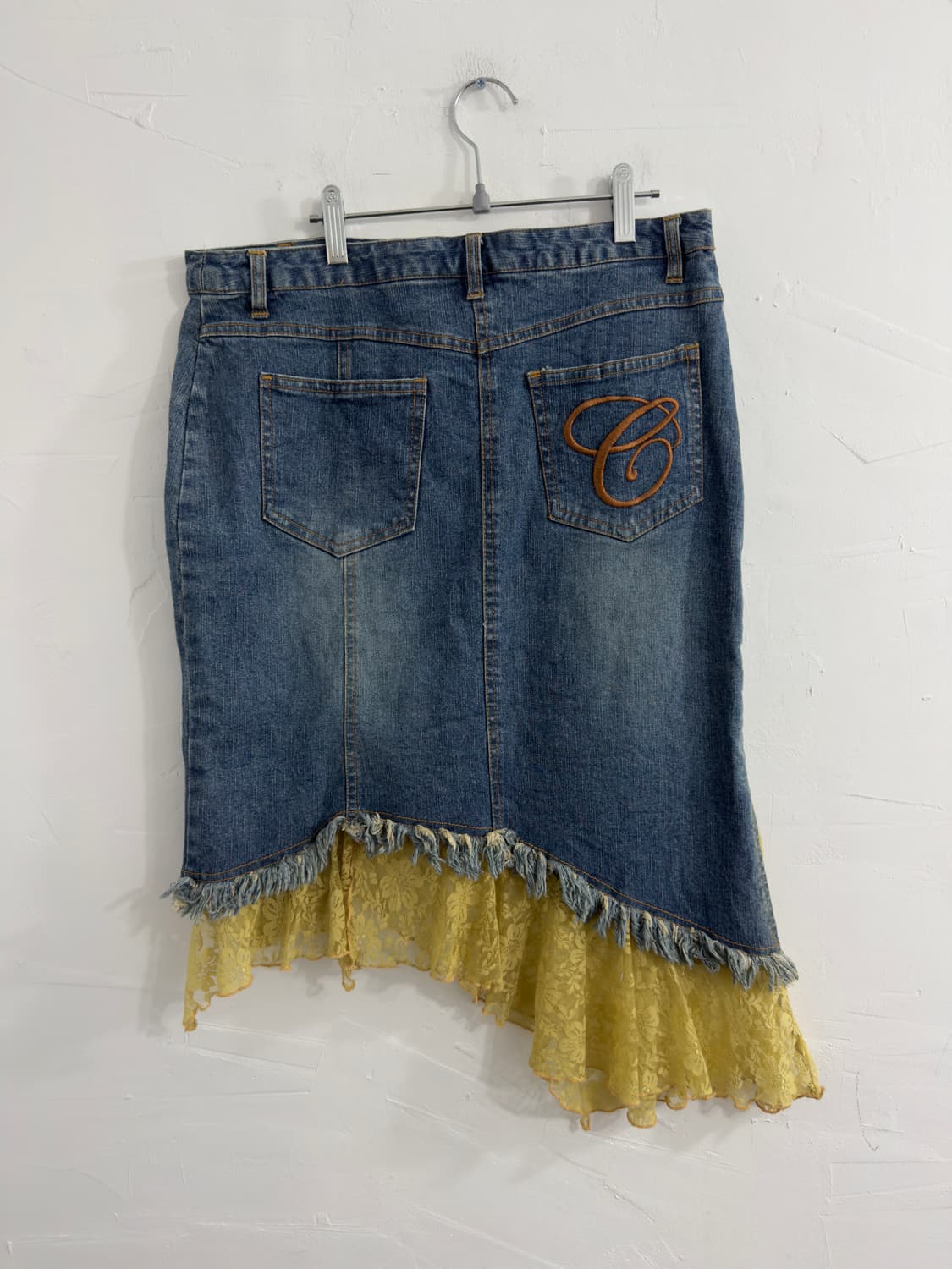 lace eyelet detail denim skirt 상품이미지5