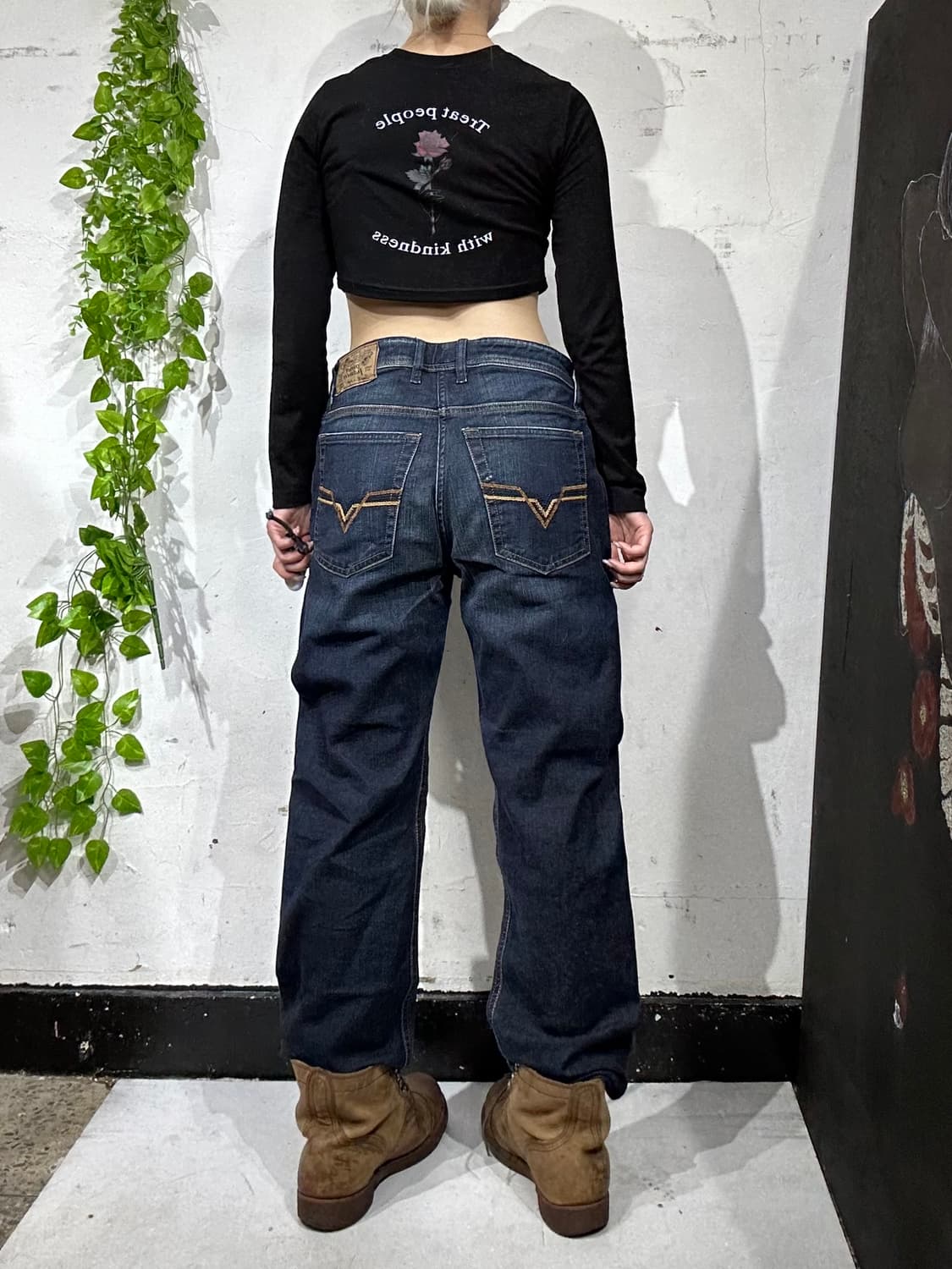 디젤 진청 와이드 워싱 데님 팬츠 청바지  상품이미지1